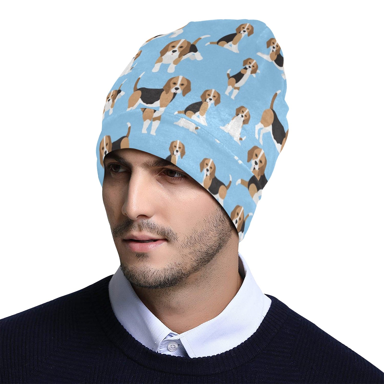 Beagle Pattern Print Design 03 Unisex Beanie