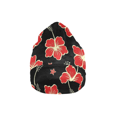 Red Hibiscus Pattern Print Design HB021 Unisex Beanie