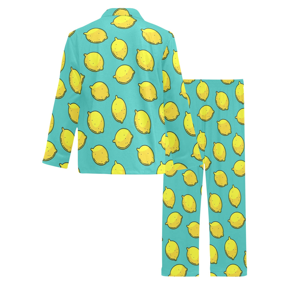 Lemon Pattern Print Design LM04 Men's Long Sleeve Pajama Set
