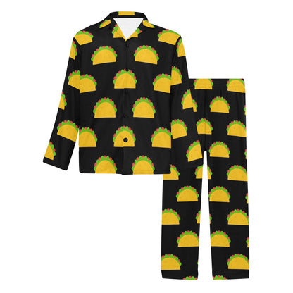 Taco Pattern Print Design TC06 Men's Long Sleeve Pajama Set