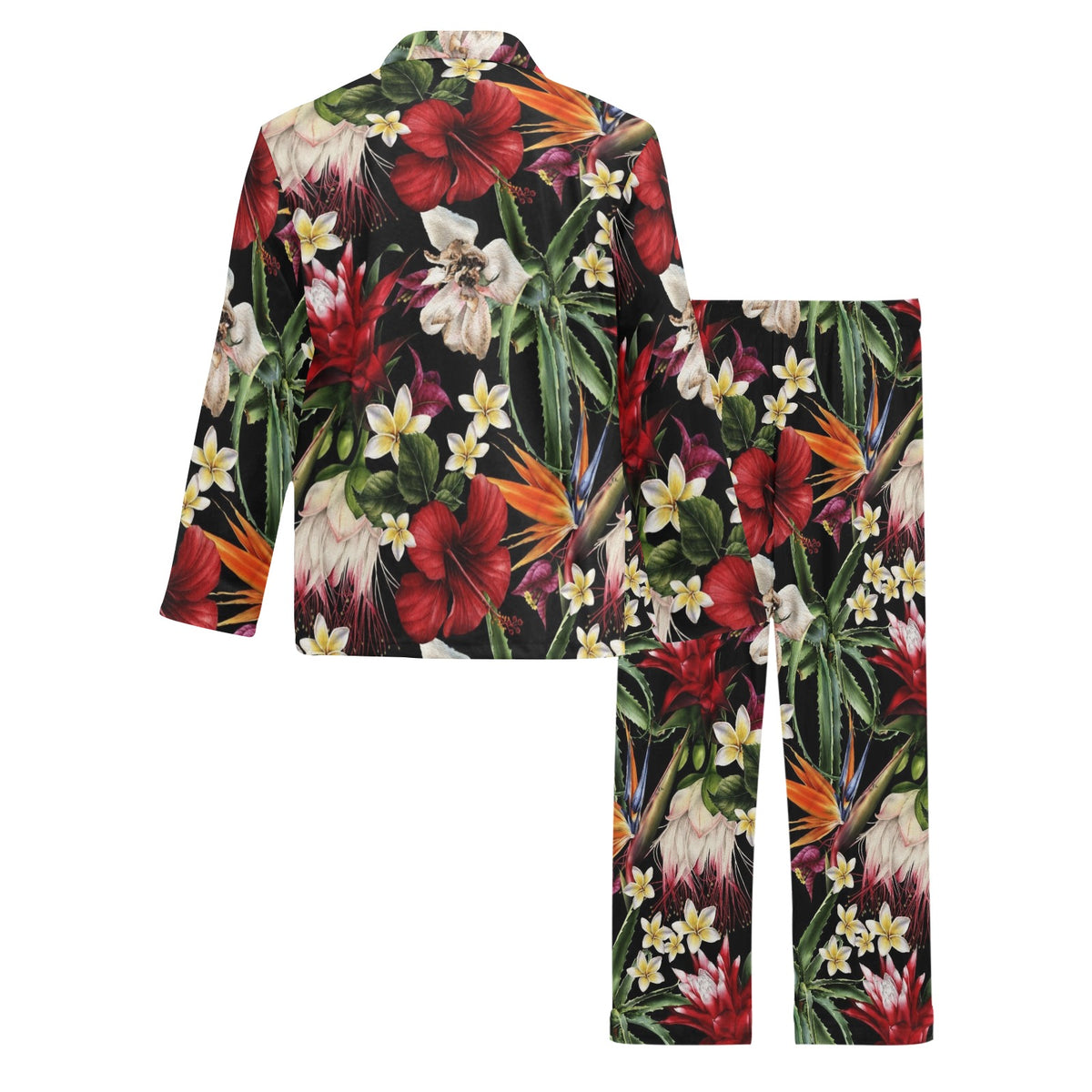 Summer Floral Pattern Print Design SF03 Men's Long Sleeve Pajama Set