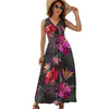 Hibiscus Pattern Print Design HB014 Sleeveless Long Dress