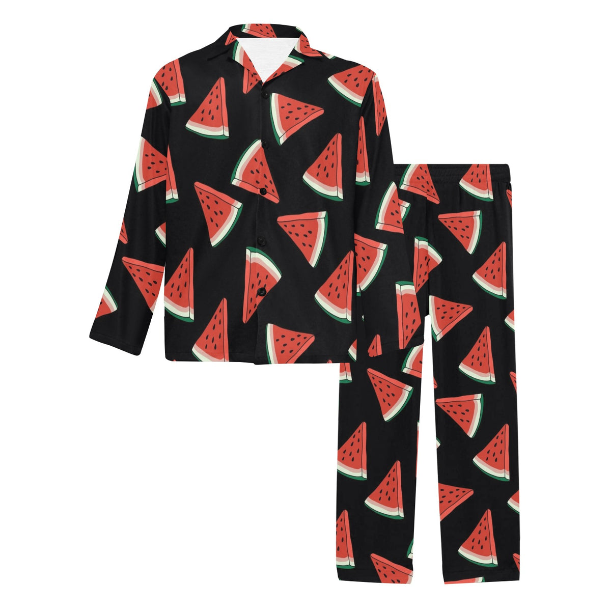 Watermelon Pattern Print Design WM01 Men's Long Sleeve Pajama Set