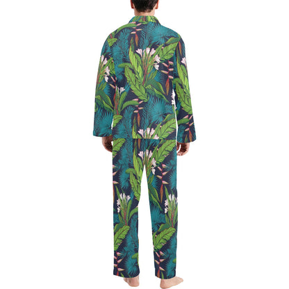 Rainforest Pattern Print Design RF01 Men's Long Sleeve Pajama Set