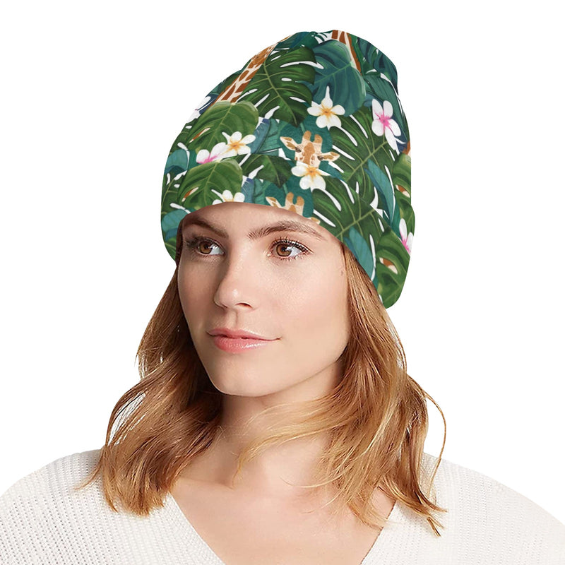 Giraffe Jungle Design Print Unisex Beanie