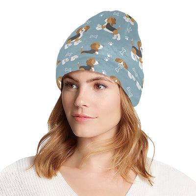 Beagle Pattern Print Design 02 Unisex Beanie