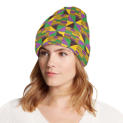 Kente Triangle Design African Print Unisex Beanie