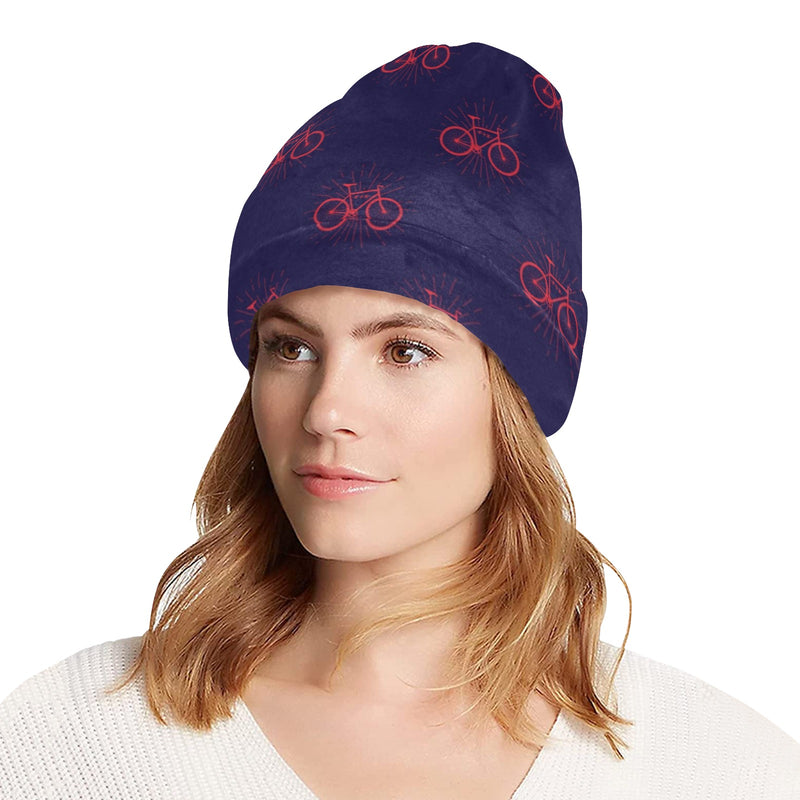 Bicycle Pattern Print Design 01 Unisex Beanie