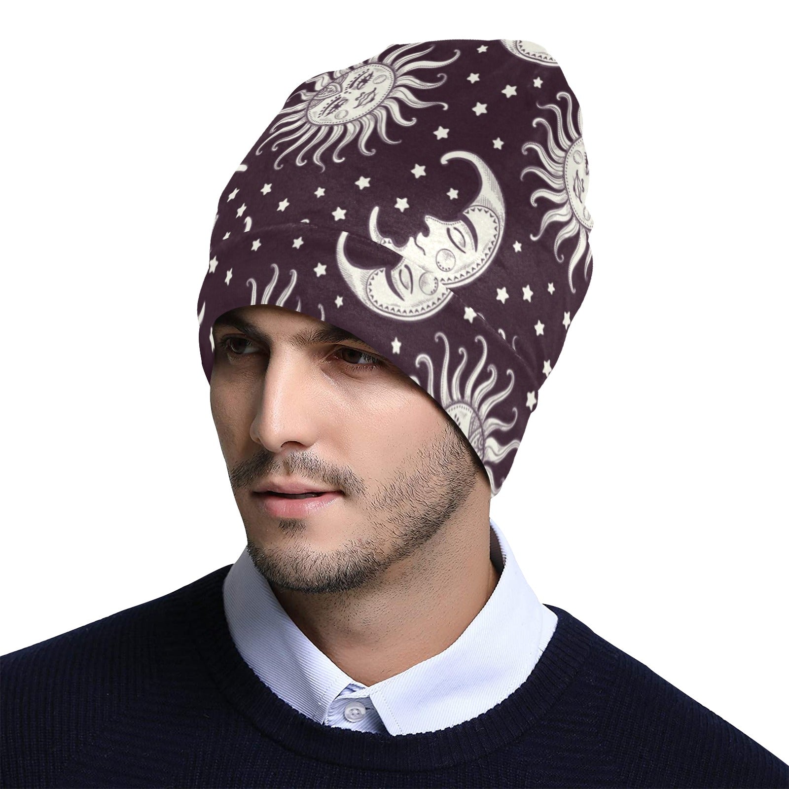 Sun Moon Face Unisex Beanie