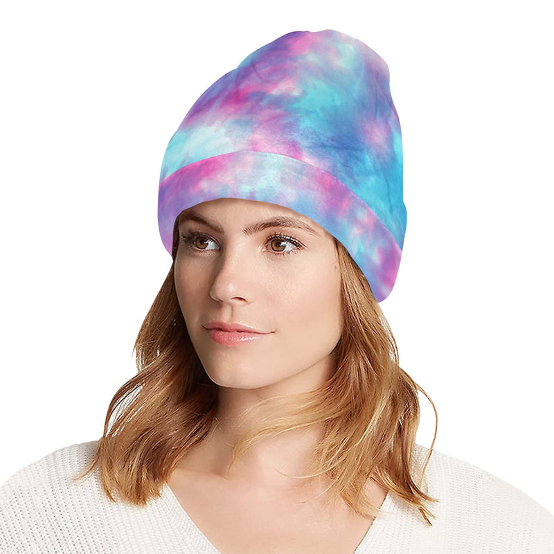 Tie Dye Blue Pink Unisex Beanie