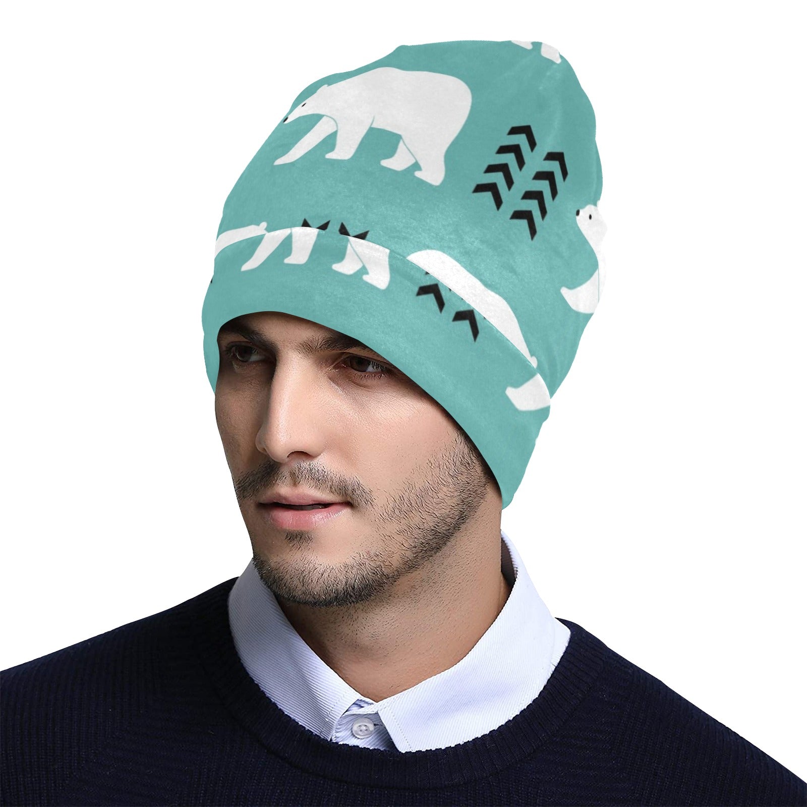 Polar Bear Pattern Print Design A05 Unisex Beanie