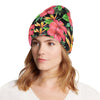 Red Hibiscus Pattern Print Design HB07 Unisex Beanie