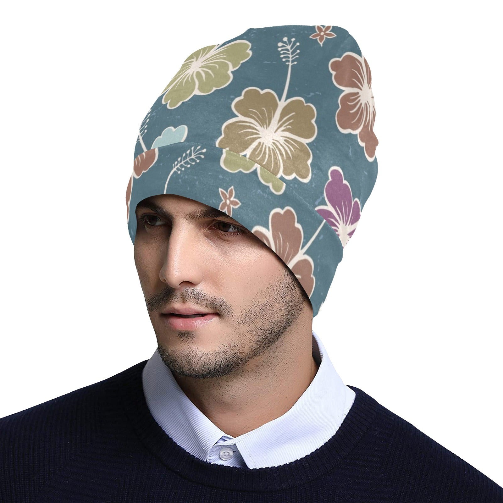 Hibiscus Pattern Print Design HB033 Unisex Beanie