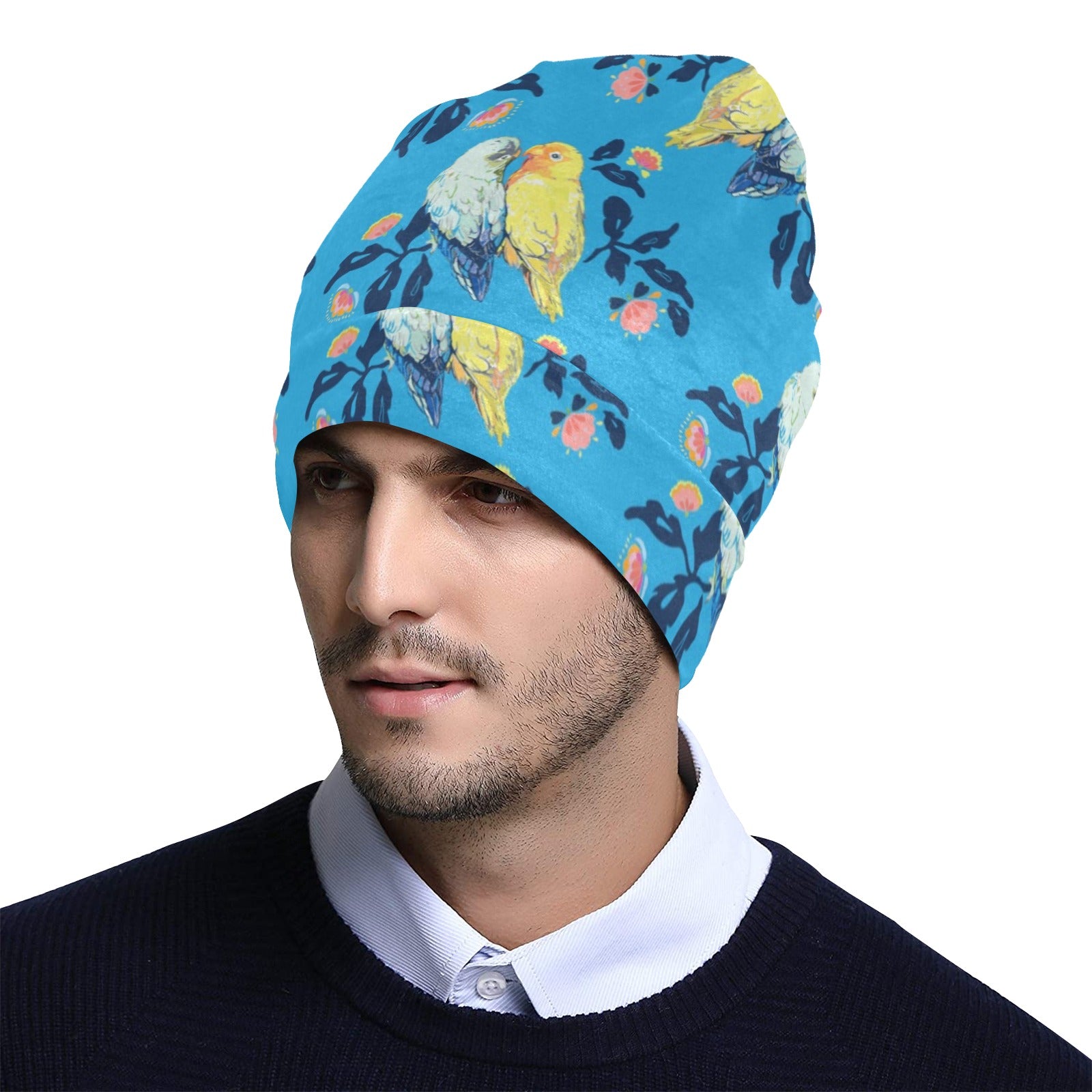 Lovebird Pattern Print Design 03 Unisex Beanie