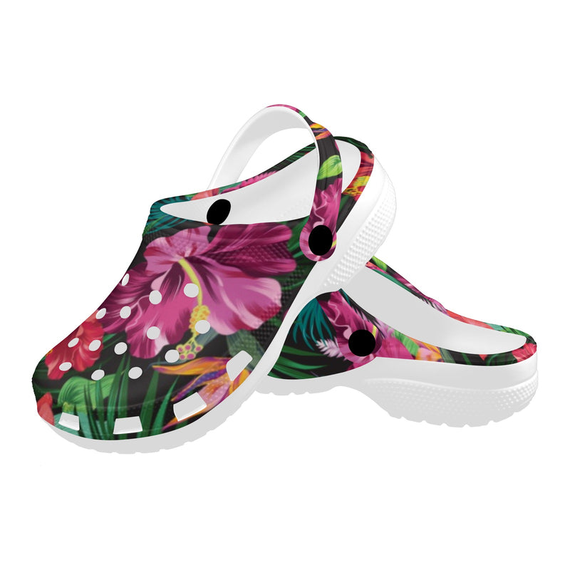 Hawaiian Flower Hibiscus tropical Unisex Clogs Shoes