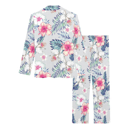 Hibiscus Print Women's Long Sleeve Pajama Set