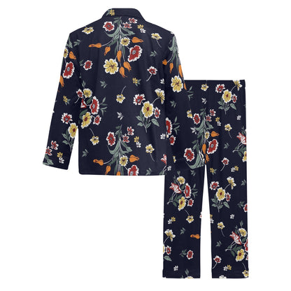 Summer Floral Pattern Print Design SF01 Men's Long Sleeve Pajama Set