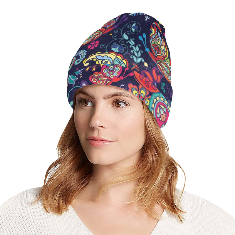 Paisley Boho Pattern Print Design A06 Unisex Beanie