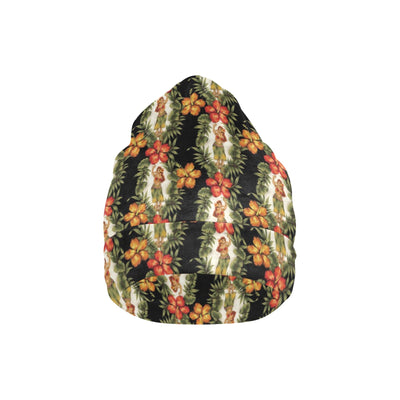 Hawaiian Flower Hula Hibiscus Print Unisex Beanie