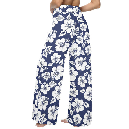 Hibiscus Pattern Print Design HB012 Women's Wide Leg Lounge Pants