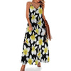 Yellow Plumeria Hawaiian Flowers Long Maxi Dress