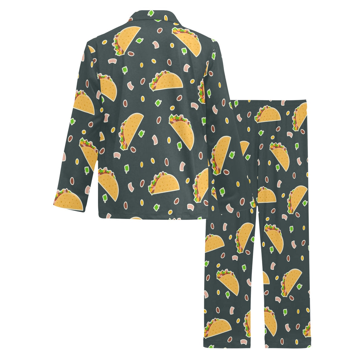Taco Pattern Print Design TC02 Men's Long Sleeve Pajama Set