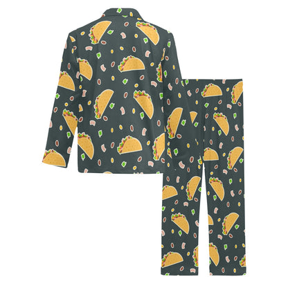 Taco Pattern Print Design TC02 Men's Long Sleeve Pajama Set