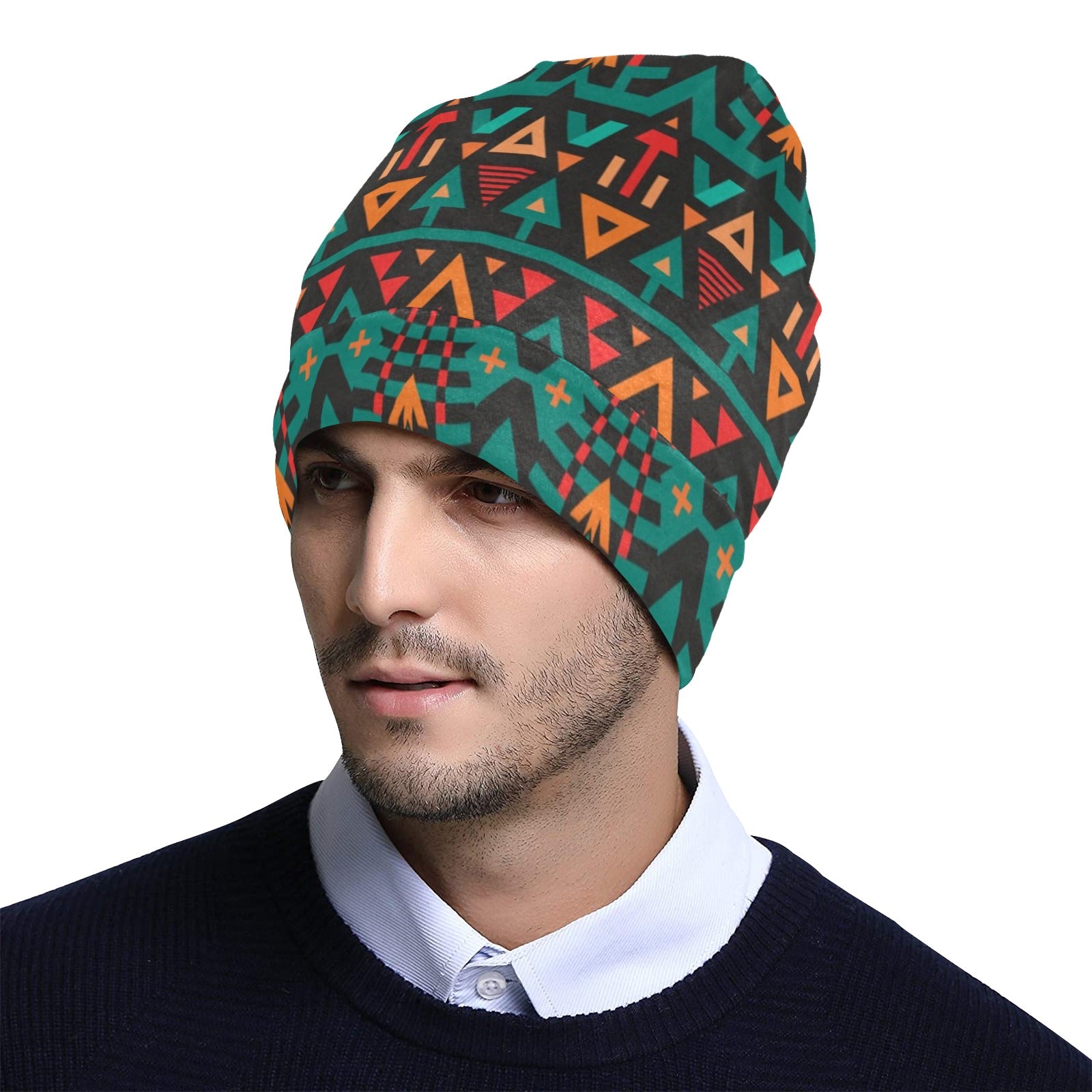 Aztec Pattern Print Design 04 Unisex Beanie