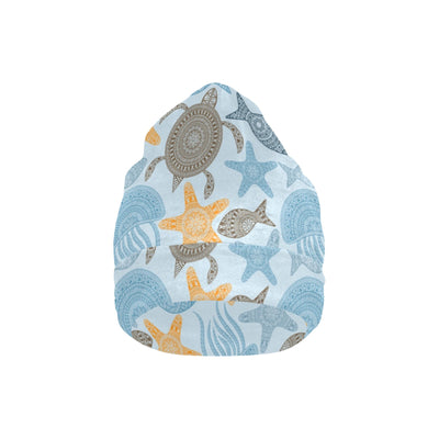 Polynesian Jellyfish Turtle Print Unisex Beanie