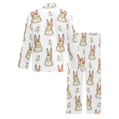 Rabbit Pattern Print Design RB09 Men's Long Sleeve Pajama Set