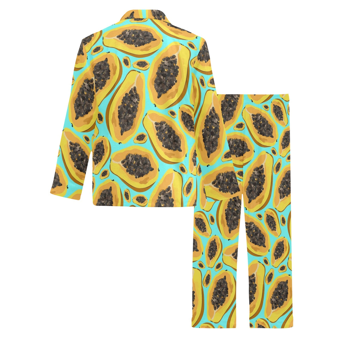 Papaya Pattern Print Design PP03 Men's Long Sleeve Pajama Set