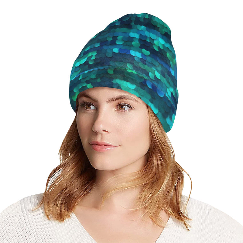 Mermaid Scales Pattern Print Design 06 Unisex Beanie