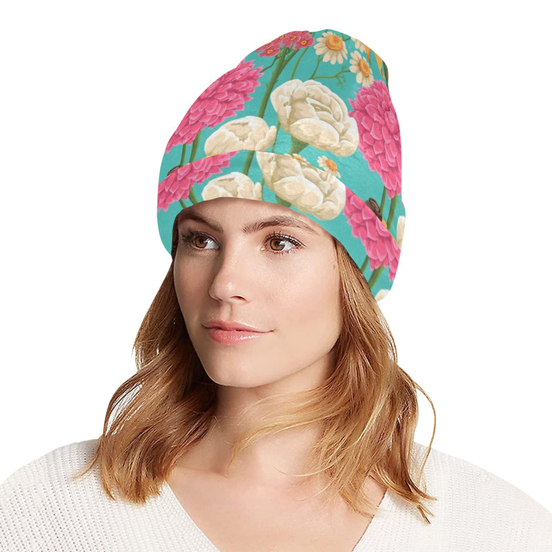 Summer Floral Pattern Print Design SF07 Unisex Beanie