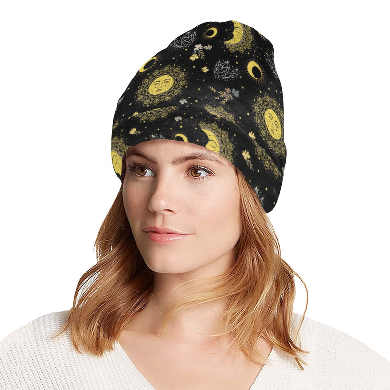 Sun Moon Print Design LKS301 Unisex Beanie