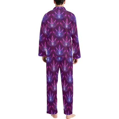 lotus Pattern Print Design LO01 Men's Long Sleeve Pajama Set