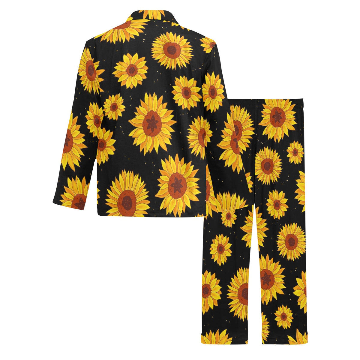 Sunflower Pattern Print Design SF09 Men's Long Sleeve Pajama Set