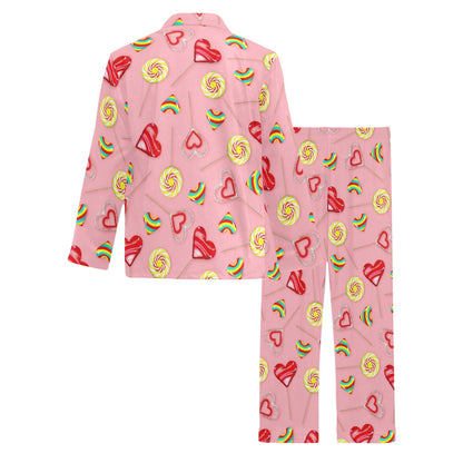 Lollipop Pattern Print Design LL05 Men's Long Sleeve Pajama Set