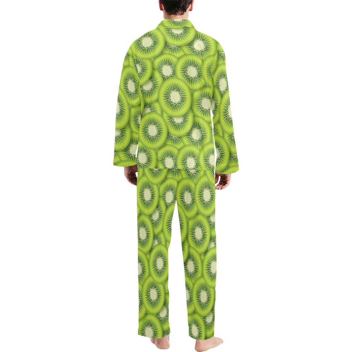 Kiwi Pattern Print Design KW01 Men's Long Sleeve Pajama Set