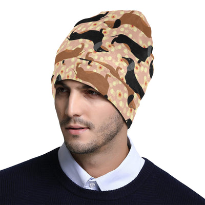 Dachshund Pattern Print Design 011 Unisex Beanie