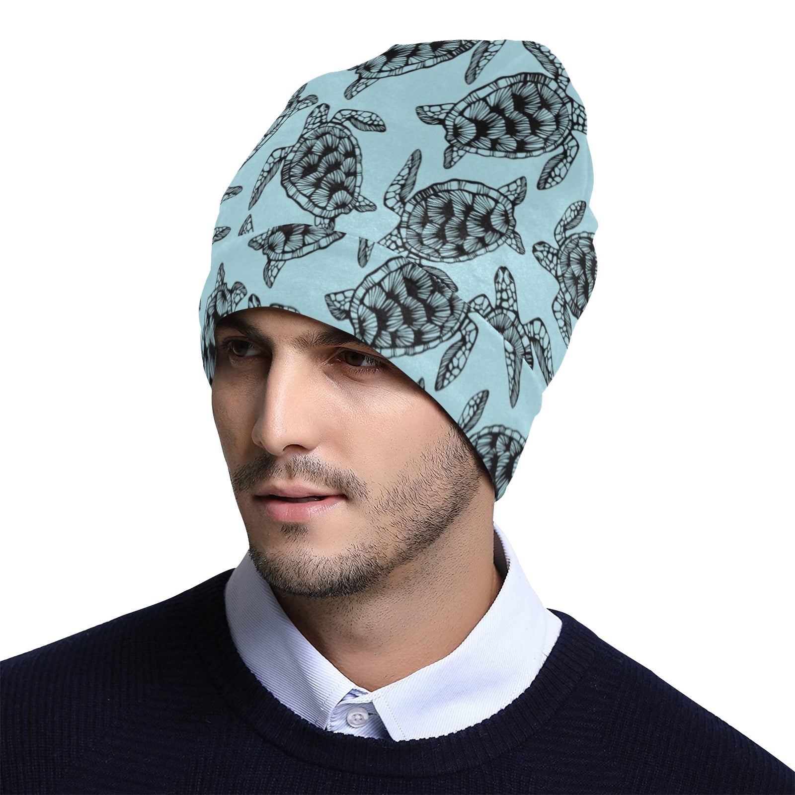 Sea Turtle Print Design LKS3010 Unisex Beanie