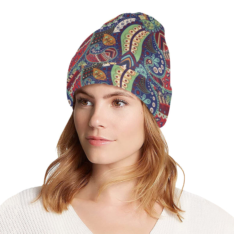 Paisley Boho Pattern Print Design A03 Unisex Beanie