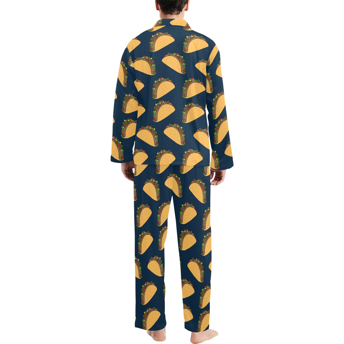 Taco Pattern Print Design TC04 Men's Long Sleeve Pajama Set