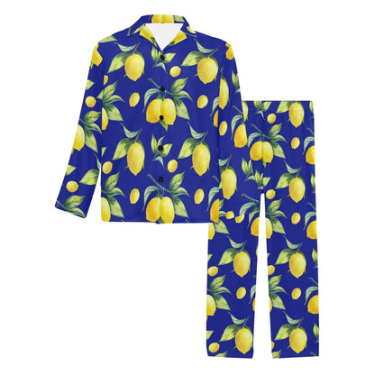 Lemon Pattern Print Design LM06 Men's Long Sleeve Pajama Set