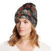 Spider Web Skull Rose Print Design LKS305 Unisex Beanie