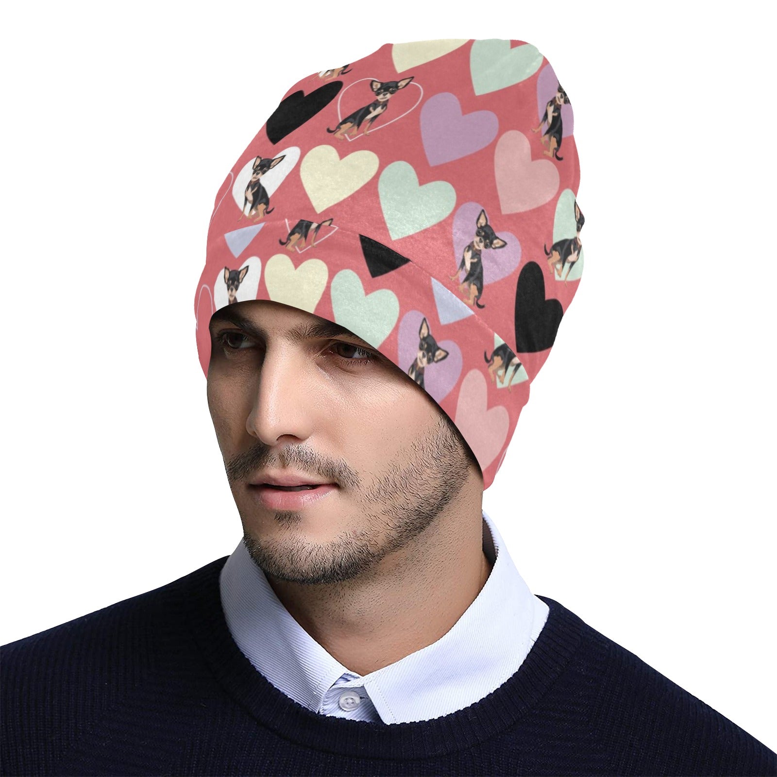 Chihuahua Pattern Print Design 01 Unisex Beanie