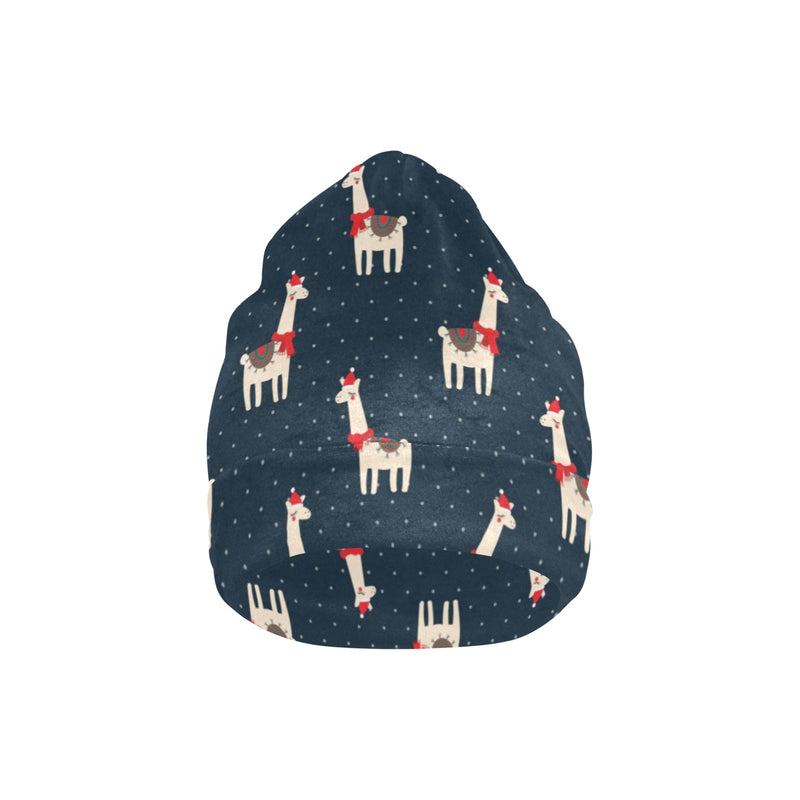 Llama with Polka Dot Themed Print Unisex Beanie