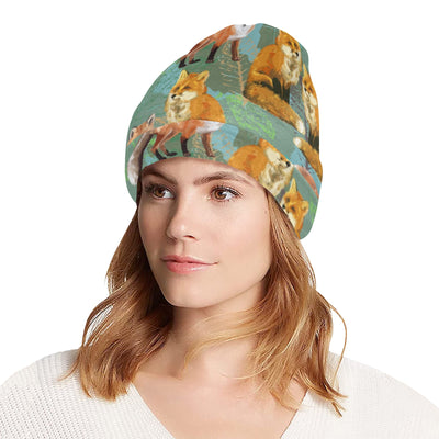 Fox Autumn leaves Themed Unisex Beanie