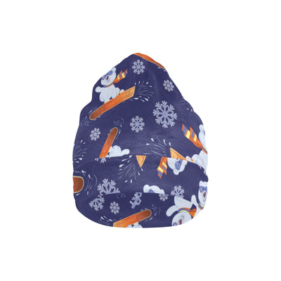 Snowboard Bear Print Design LKS305 Unisex Beanie