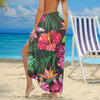 Hibiscus Hawaiian Design Print Pattern Long Beach Sarong Wrap Skirt