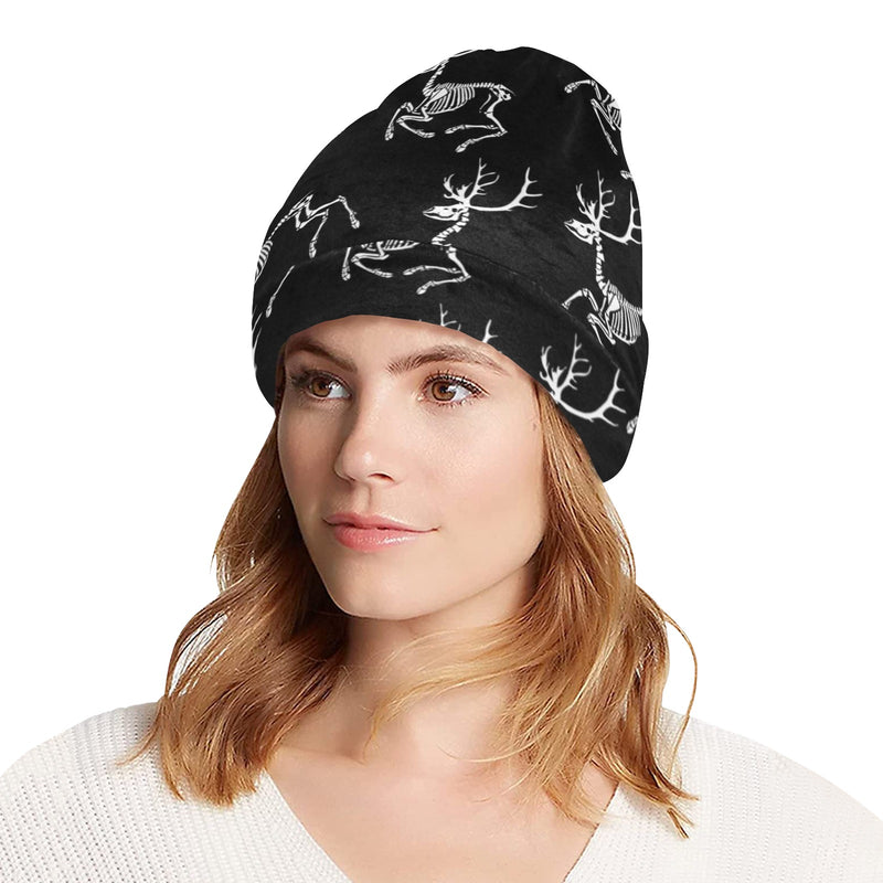 Deer Skeleton Print Pattern Unisex Beanie